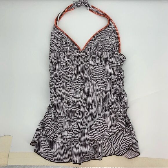 KENNETH COLE Reaction Halter One Piece Skirted Swim Suit - Picture 1 of 7